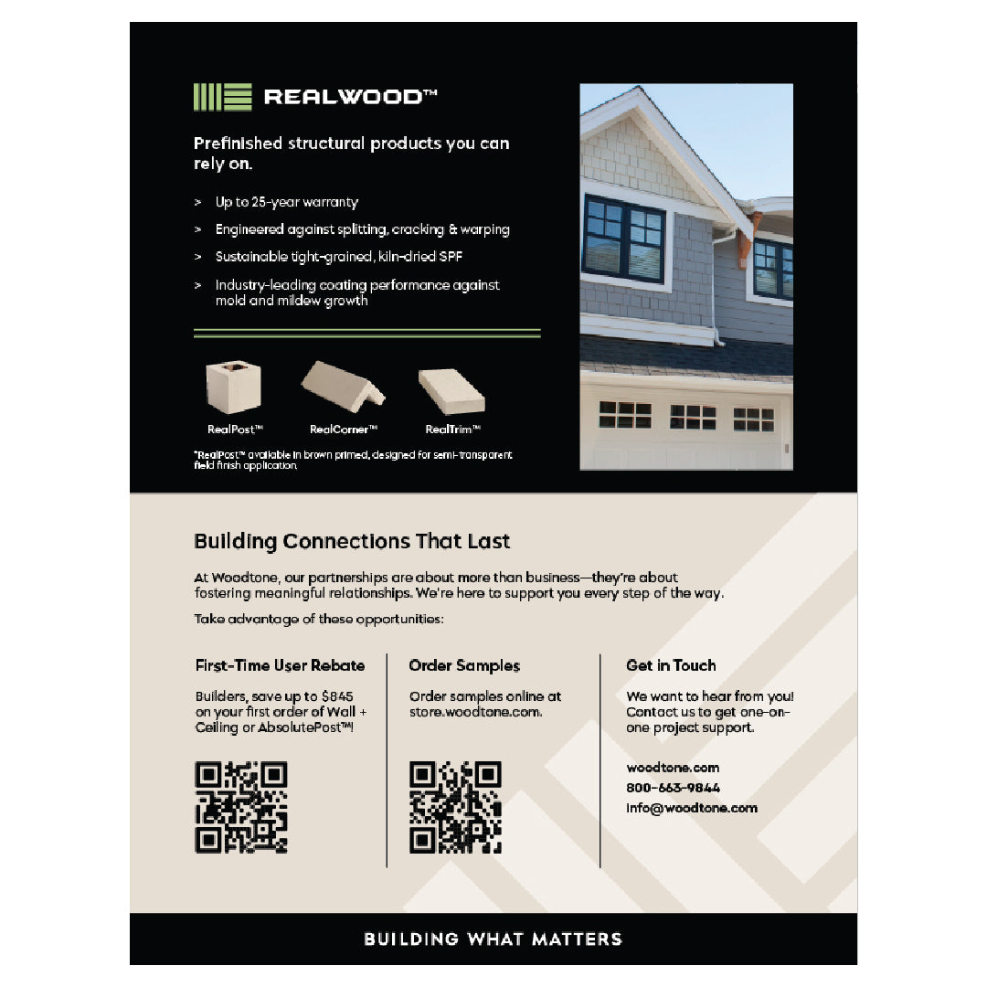 Woodtone 4 Page Products Brochure BWM 2025