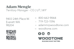 front of business card