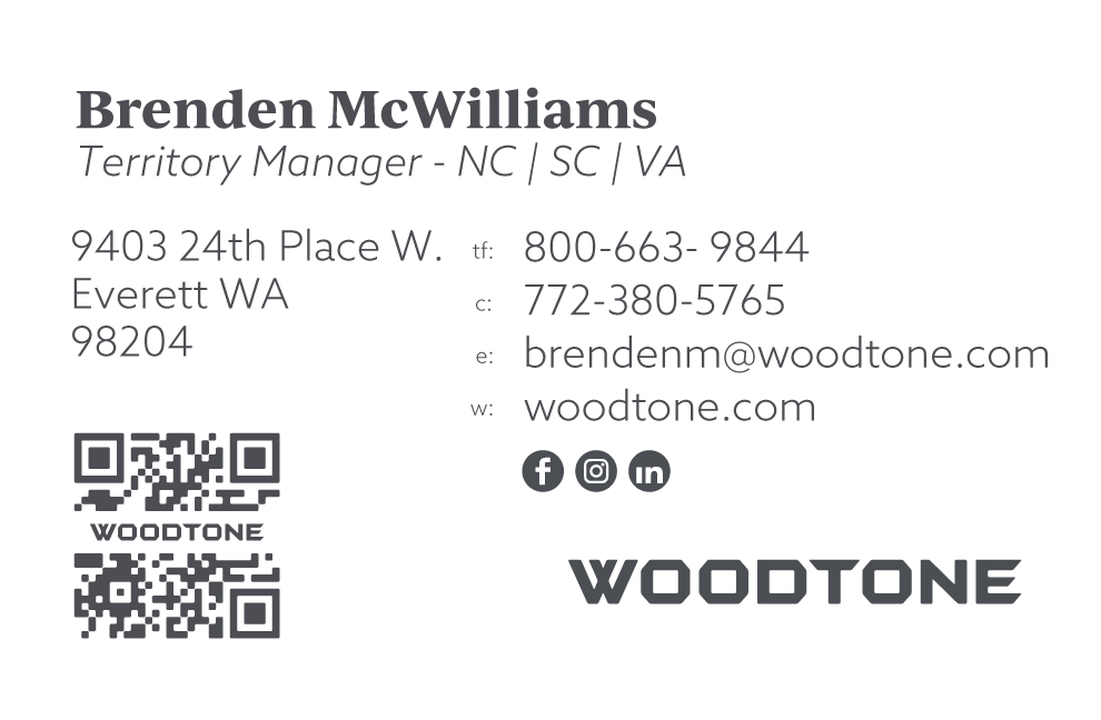 front of the business card
