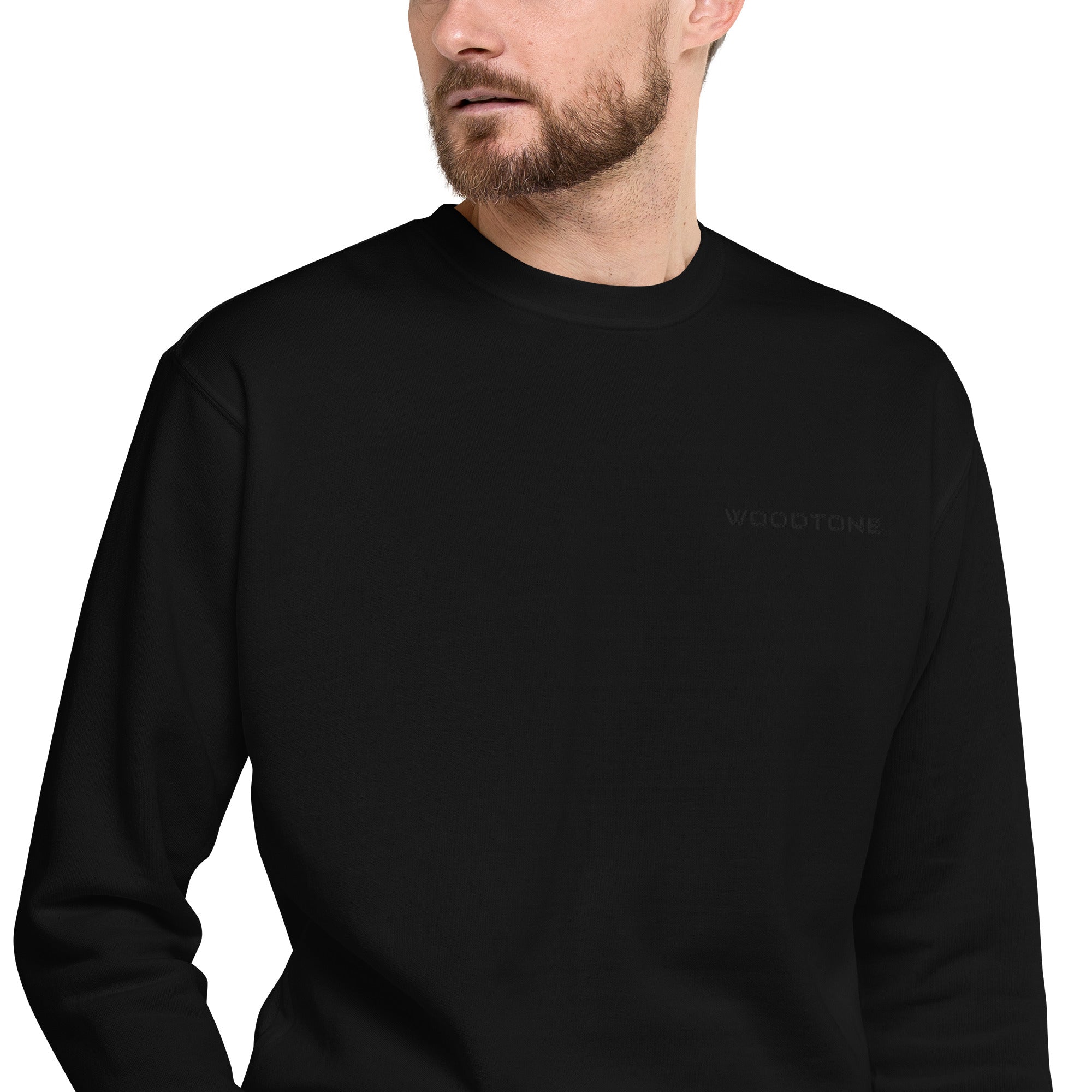 Woodtone Black Embroidered Logo - Unisex Crewneck Sweatshirt