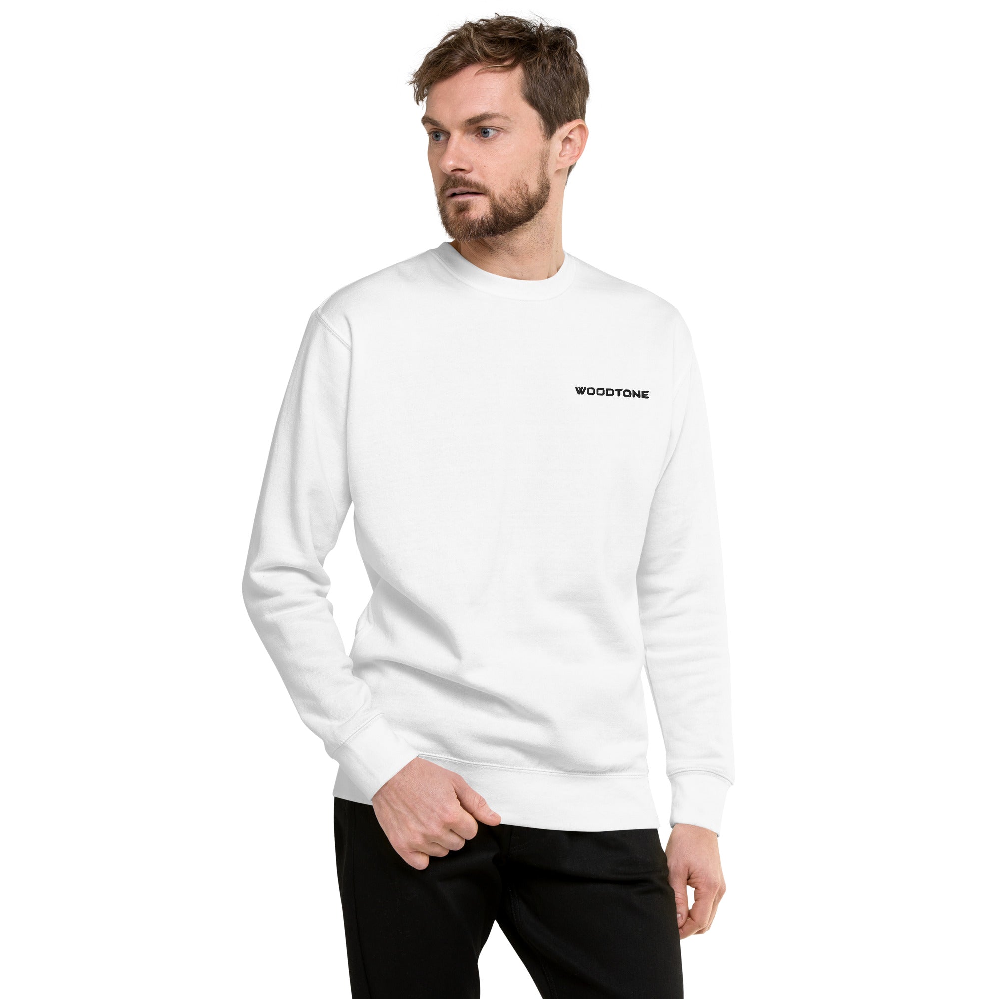 Woodtone Black Embroidered Logo - Unisex Crewneck Sweatshirt