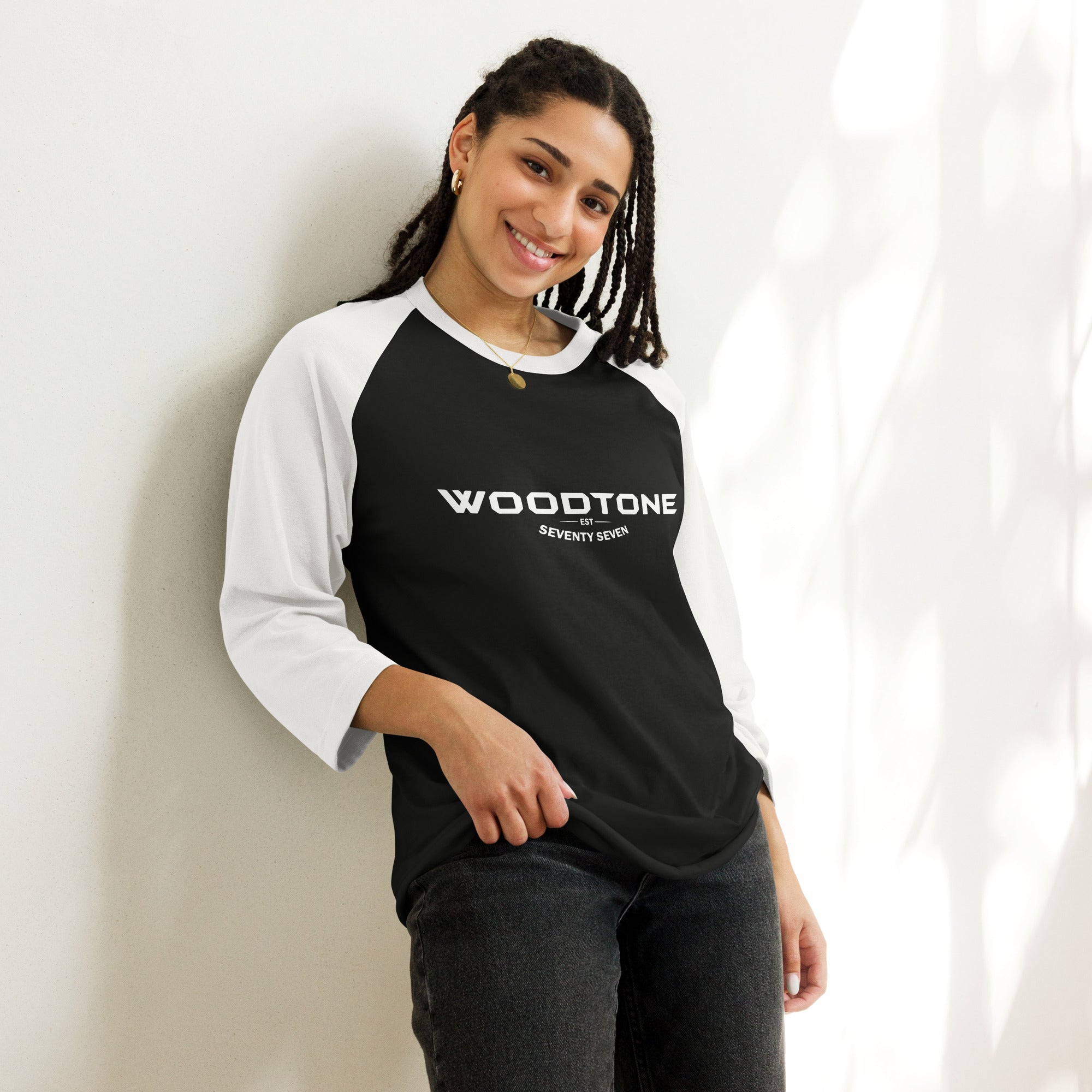 Woodtone 3/4 sleeve raglan shirt